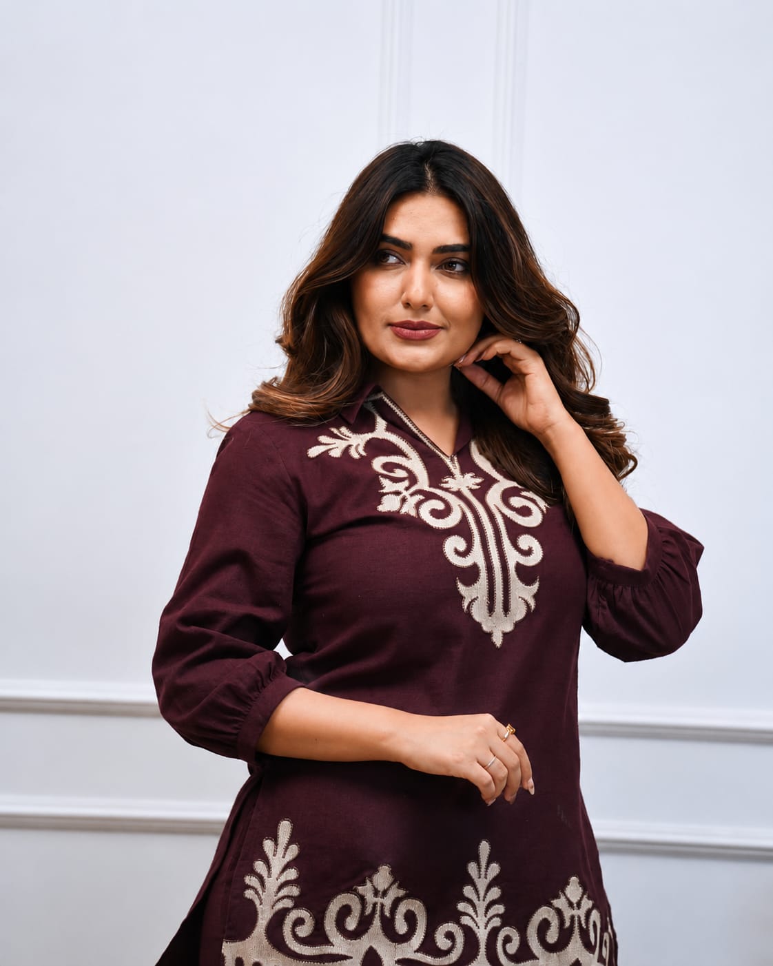 Premium Embroidered Cotton Co-Ord Set for Women (RD68)