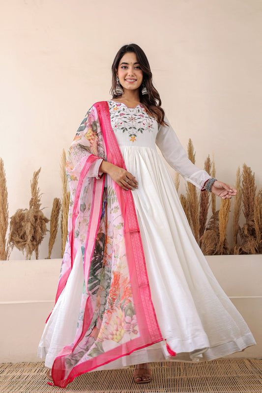 FESTIVAL SPECIAL CHINON GOWN WITH DUPATTA (WDN30)
