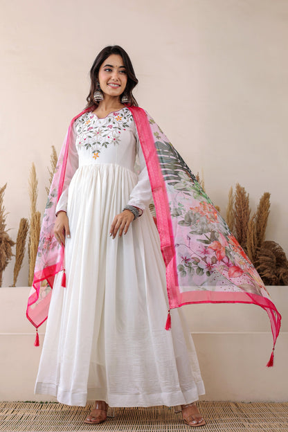 FESTIVAL SPECIAL CHINON GOWN WITH DUPATTA (WDN30)