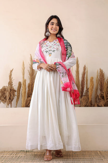 FESTIVAL SPECIAL CHINON GOWN WITH DUPATTA (WDN30)