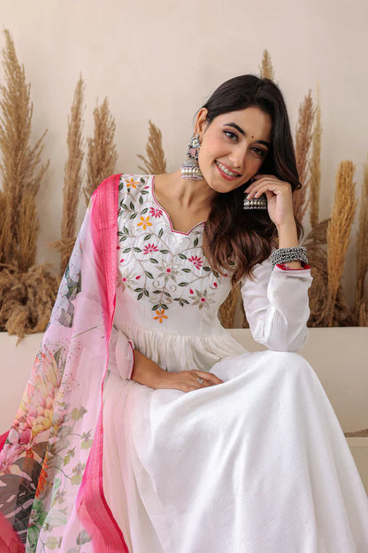 FESTIVAL SPECIAL CHINON GOWN WITH DUPATTA(WD46)