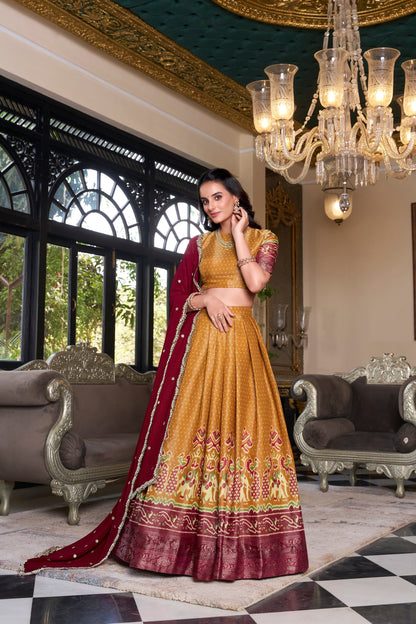 KANCHIPURAM PRINTED LEHENGA CHOLI WITH DUPATTA (WDN94) 02