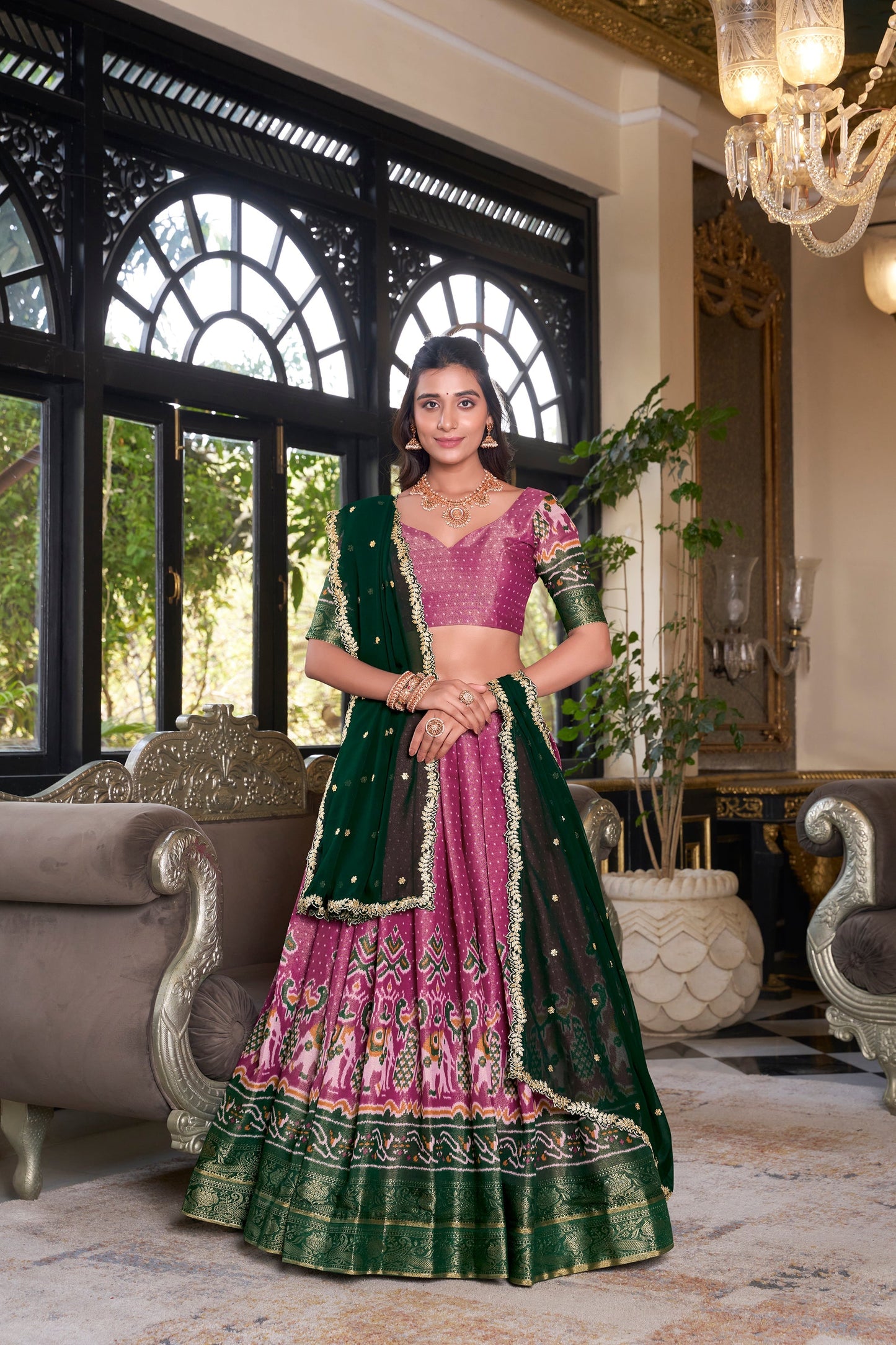 KANCHIPURAM PRINTED LEHENGA CHOLI WITH DUPATTA (WDN94) 03