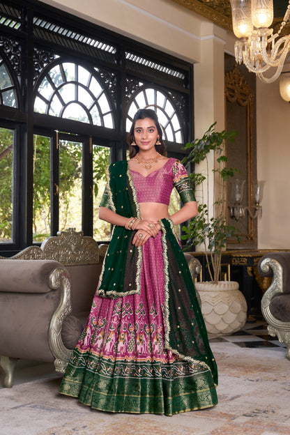KANCHIPURAM PRINTED LEHENGA CHOLI WITH DUPATTA (WDN94) 03