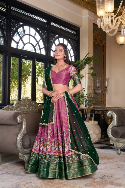 KANCHIPURAM PRINTED LEHENGA CHOLI WITH DUPATTA (WDN94) 03