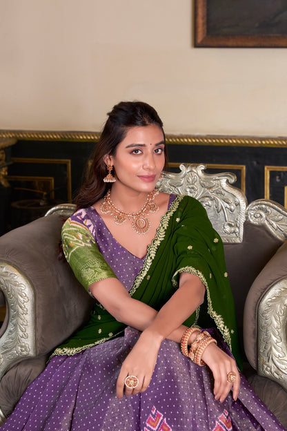 KANCHIPURAM PRINTED LEHENGA CHOLI WITH DUPATTA (WDN94) 01