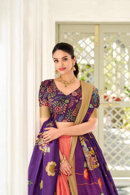 WEDDING SPECIAL KALAMKARI PRINTED LEHENGA CHOLI (WDN116) 01