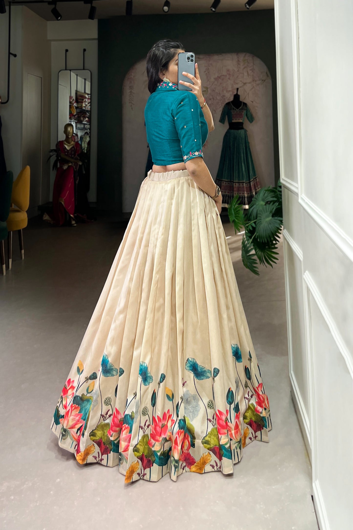 TILTON WEDDING SPECIAL TUSSAR SILK HANDWORK LEHENGA CHOLI