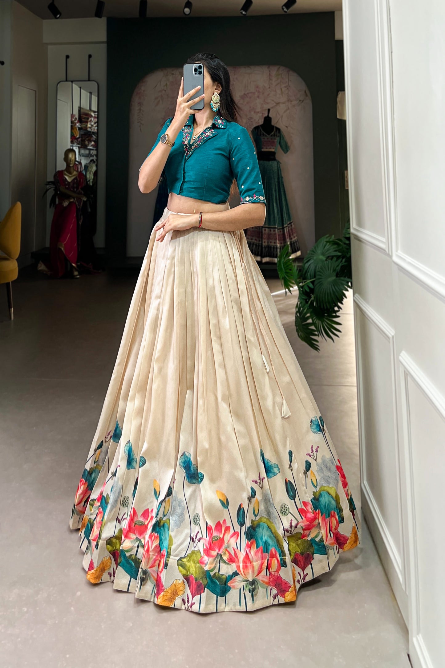 TILTON WEDDING SPECIAL TUSSAR SILK HANDWORK LEHENGA CHOLI