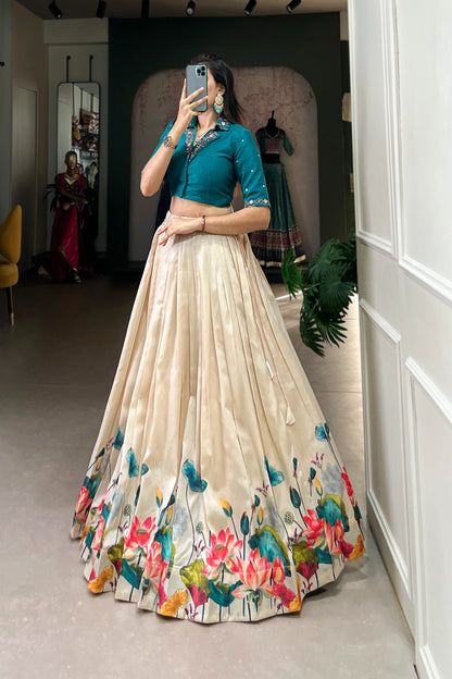 TILTON WEDDING SPECIAL TUSSAR SILK HANDWORK LEHENGA CHOLI