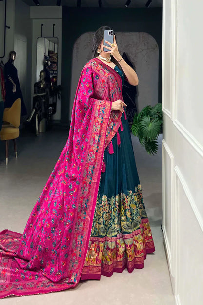 FESTIVAL SPECIAL TUSSAR SILK LEHENGA CHOLI WITH DUPATTA(WD88) (01)