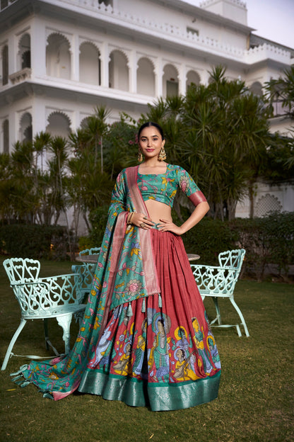 WEDDING SPECIAL DOLA SILK PRINTED LEHENGA CHOLI (WDN117) 02