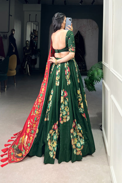 TUSSAR SILK LEHENGA CHOLI WITH DUPATA (WDN124)