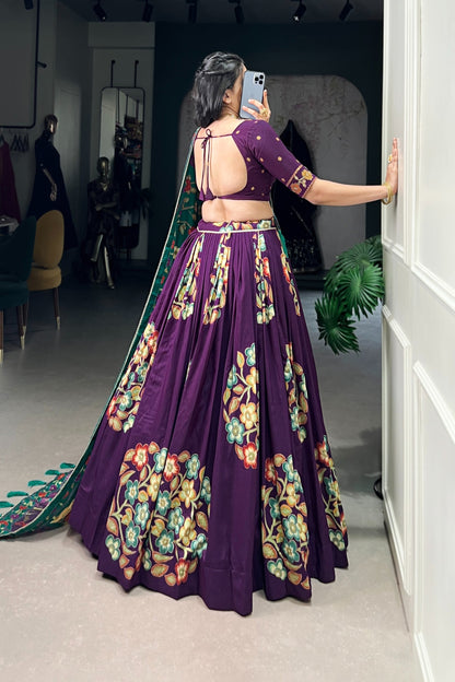 TUSSAR SILK LEHENGA CHOLI WITH DUPATA (WDN124) 03