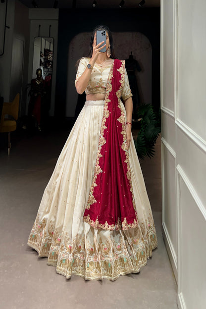 WEDDING SPECIAL VICHITRA SILK LEHENGA CHOLI (WDN112)