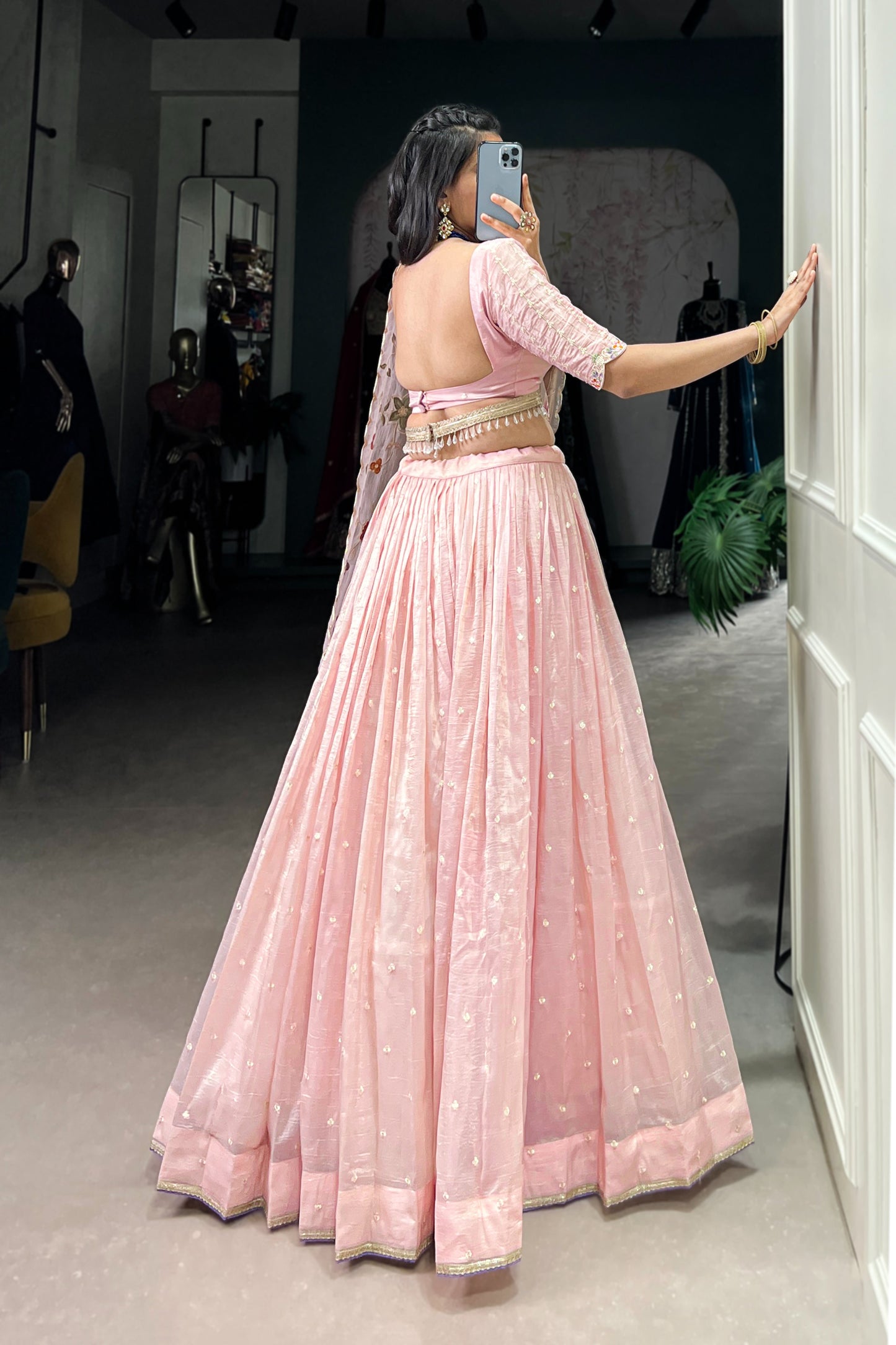 TILTON GOLD CRUSH THREAD EMBROIDERED LEHENGA CHOLI