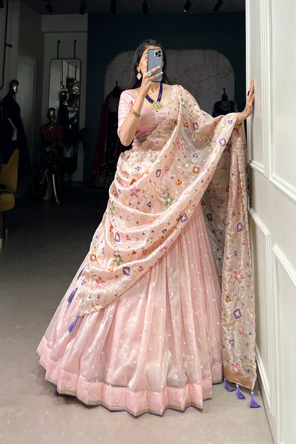 TILTON GOLD CRUSH THREAD EMBROIDERED LEHENGA CHOLI