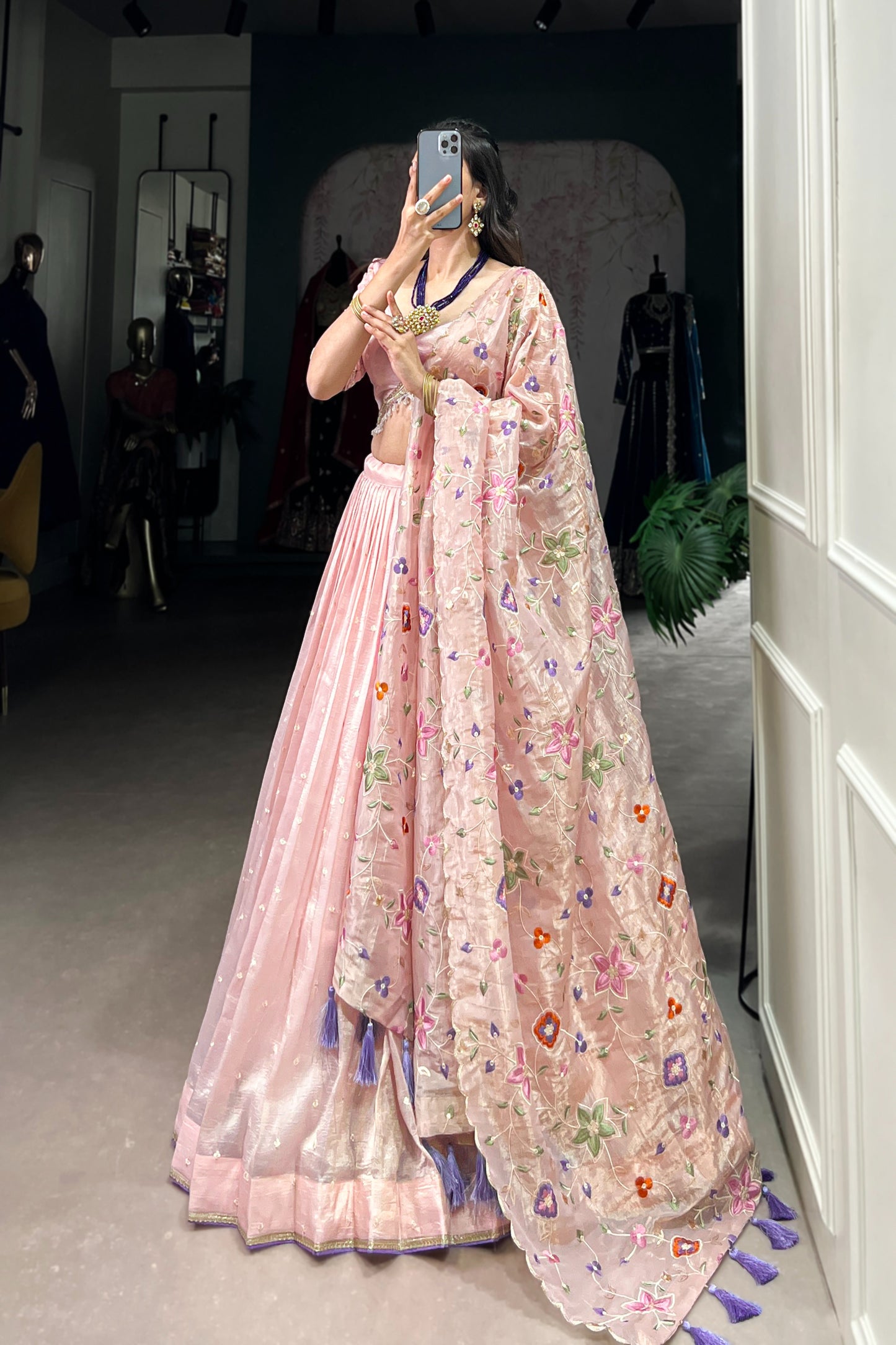 TILTON GOLD CRUSH THREAD EMBROIDERED LEHENGA CHOLI