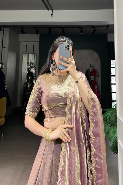 FESTIVAL SPECIAL FENDI SEQUINS EMBROIDERED LEHENGA CHOLI WITH DUPATTA (WDN90)