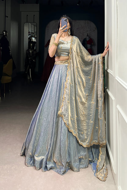 TILTON FESTIVAL SPECIAL FENDI SEQUINS EMBROIDERED LEHENGA CHOLI WITH DUPATTA