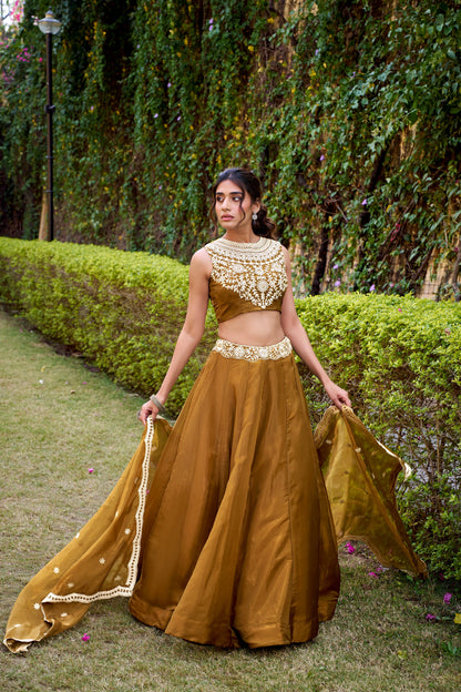 TILTON WEDDING SPECIAL CHANDA SILK SEQUINS AND THREAD EMBROIDERED LEHENGA CHOLI WITH DUPATTA