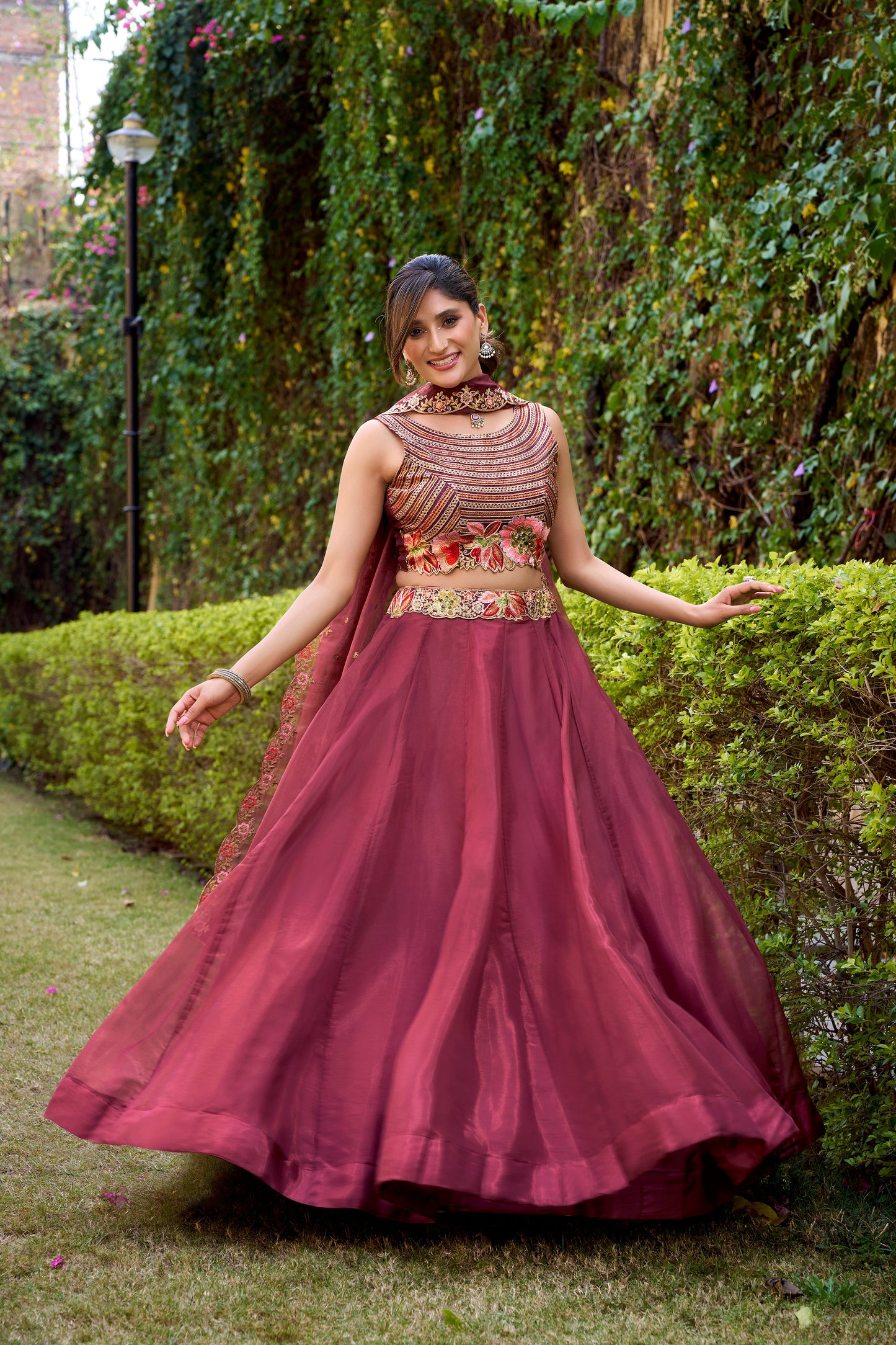 TILTON WEDDING SPECIAL CHANDA SILK SEQUINS AND THREAD EMBROIDERED LEHENGA CHOLI WITH DUPATTA