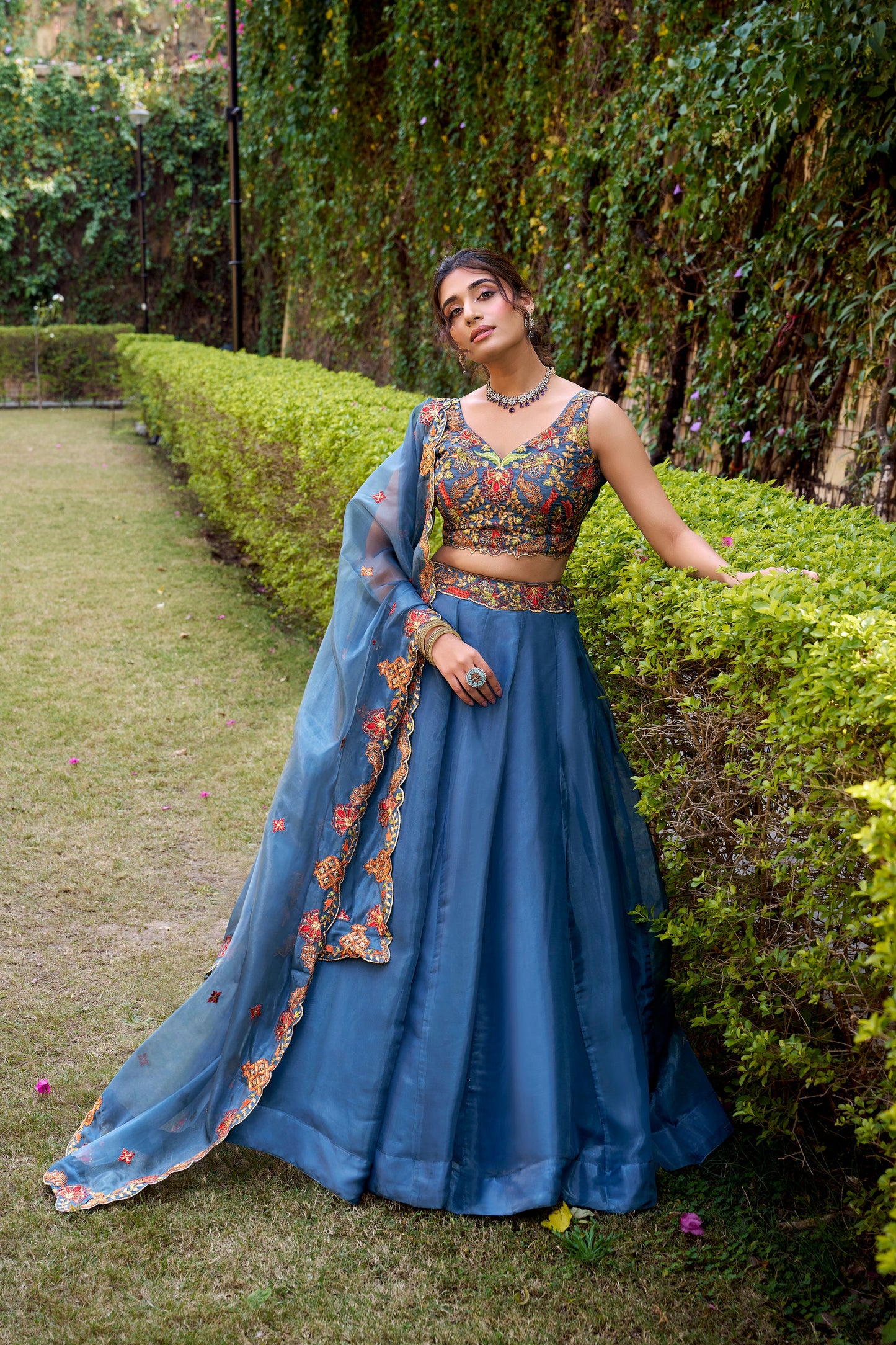 TILTON WEDDING SPECIAL CHANDA SILK SEQUINS AND THREAD EMBROIDERED LEHENGA CHOLI WITH DUPATTA