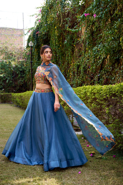 TILTON WEDDING SPECIAL CHANDA SILK SEQUINS AND THREAD EMBROIDERED LEHENGA CHOLI WITH DUPATTA