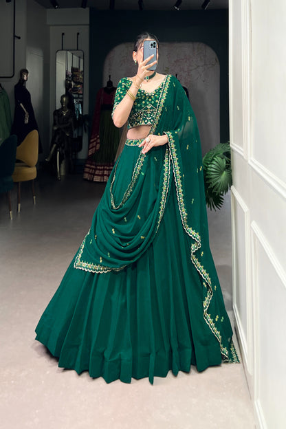 TILTON GEORGETTE EMBROIDERED LEHENGA CHOLI WITH DUPATTA