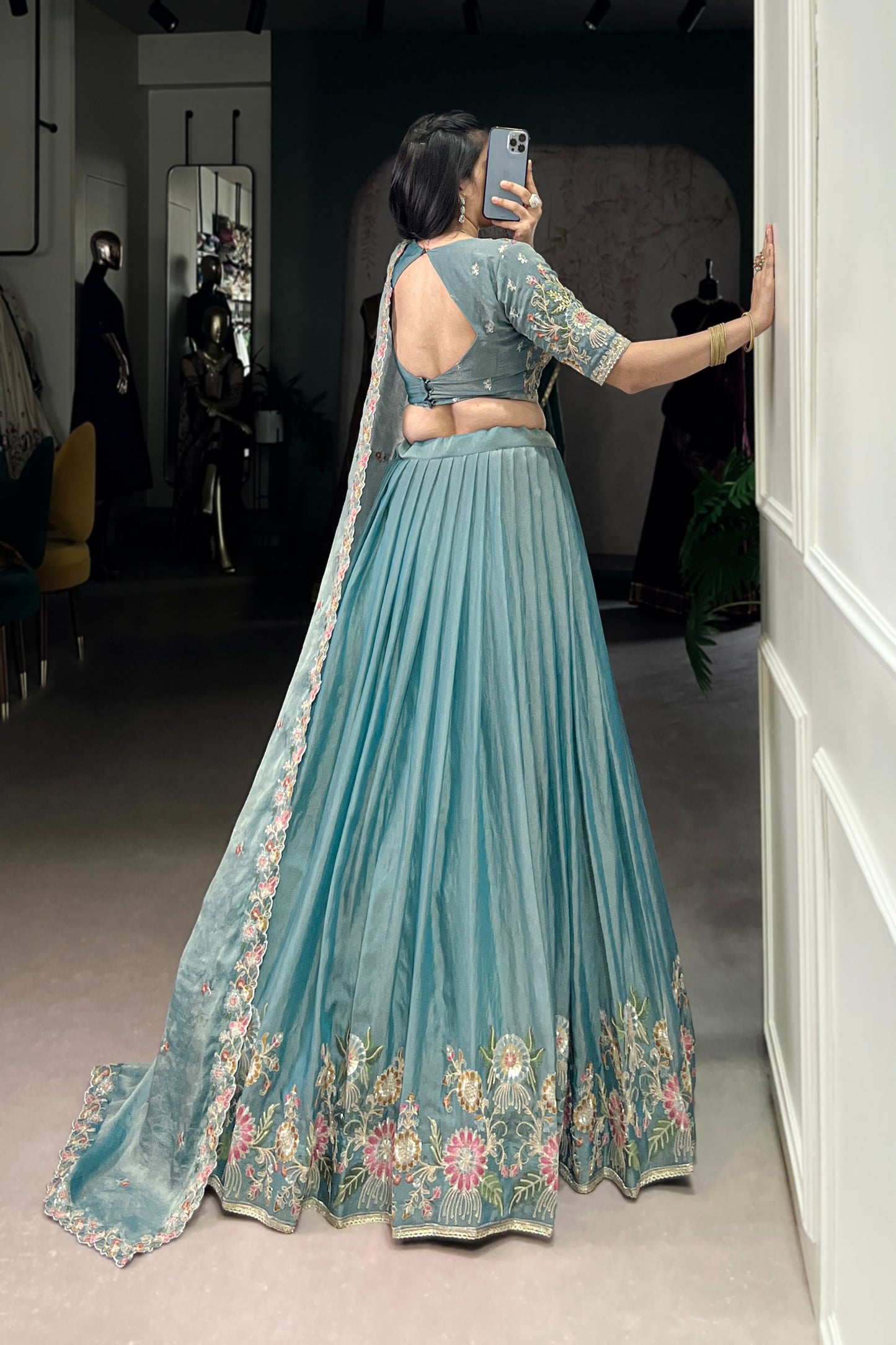 TILTON FESTIVE SPECIAL ZARI SHIMMER THREAD EMBROIDERED LEHENGA CHOLI WITH DUPATTA