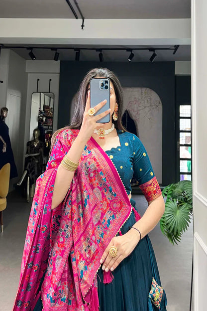 FESTIVAL SPECIAL TUSSAR SILK LEHENGA CHOLI WITH DUPATTA(WD88) (01)
