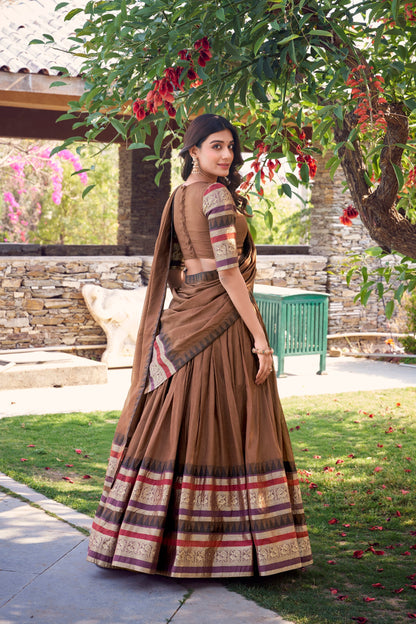 PURE CHANDERI LEHENGA CHOLI WITH DUPATTA (WDN125) 02