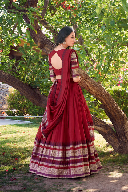 PURE CHANDERI LEHENGA CHOLI WITH DUPATTA (WDN125)
