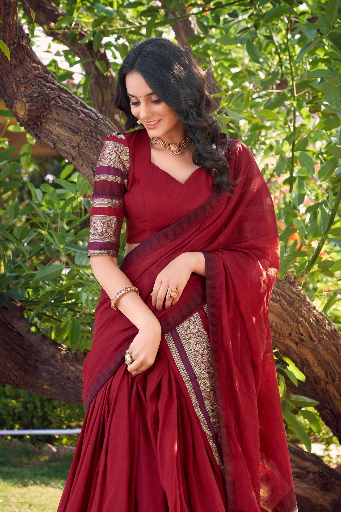 PURE CHANDERI LEHENGA CHOLI WITH DUPATTA (WDN125)