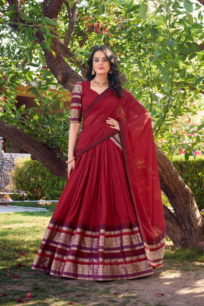 PURE CHANDERI LEHENGA CHOLI WITH DUPATTA (WDN125)
