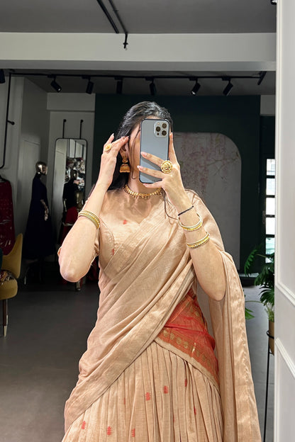 PURE CHANDERI ZARI WEAVING LEHENGA CHOLI WITH DUPATTA (WDN92) 02