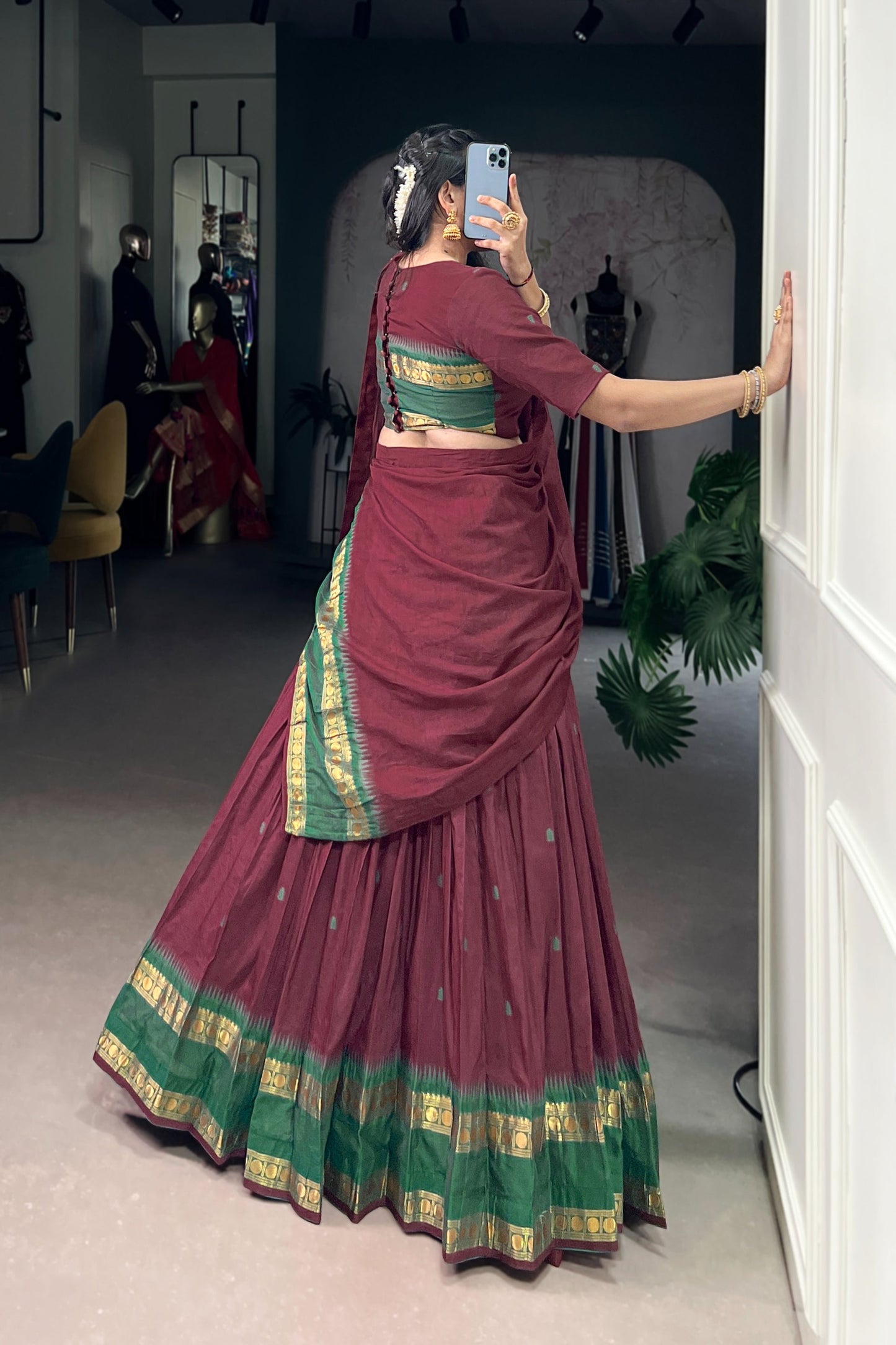PURE CHANDERI ZARI WEAVING LEHENGA CHOLI WITH DUPATTA (WDN92) 03