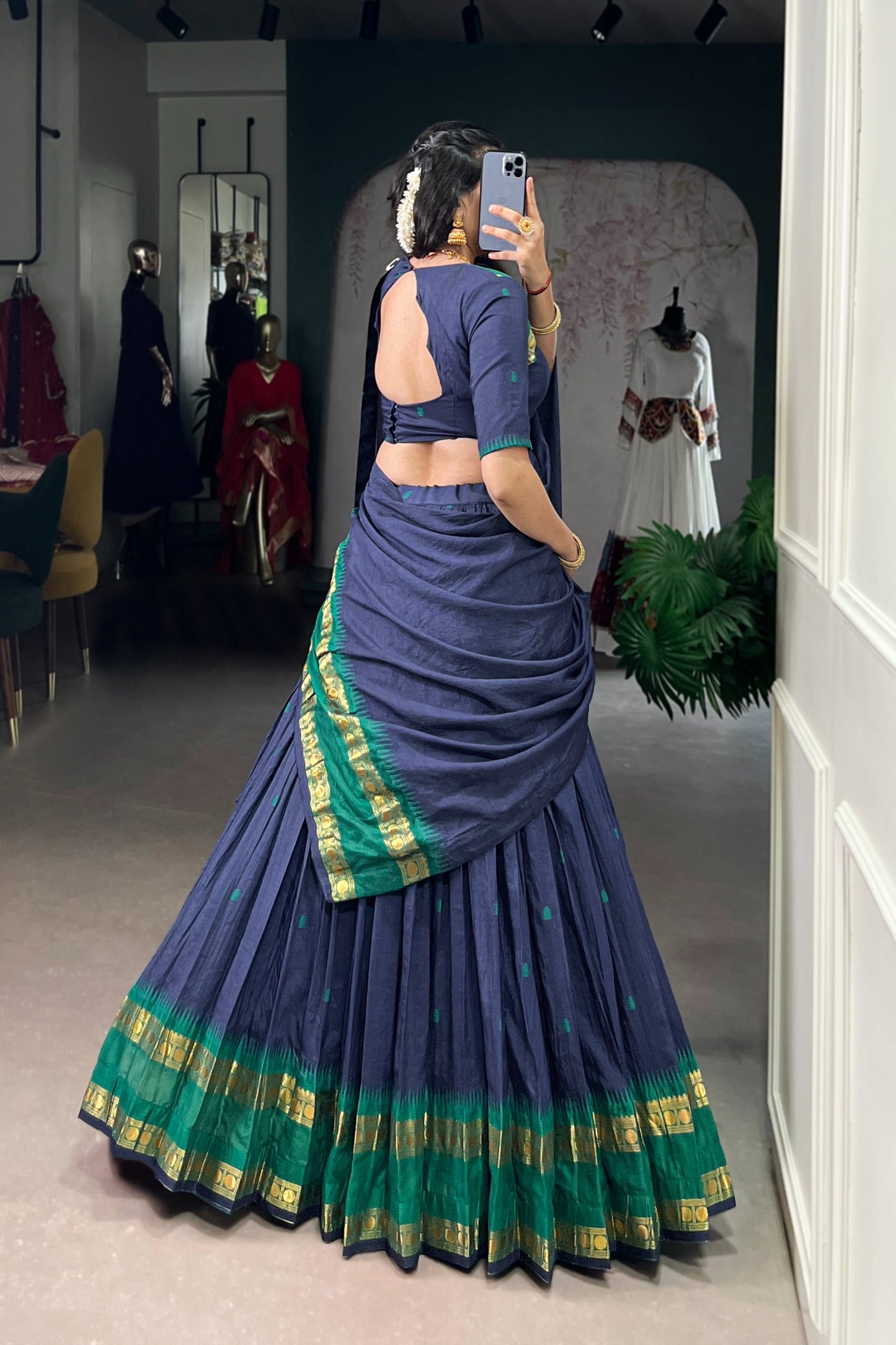 PURE CHANDERI ZARI WEAVING LEHENGA CHOLI WITH DUPATTA (WDN92) 04