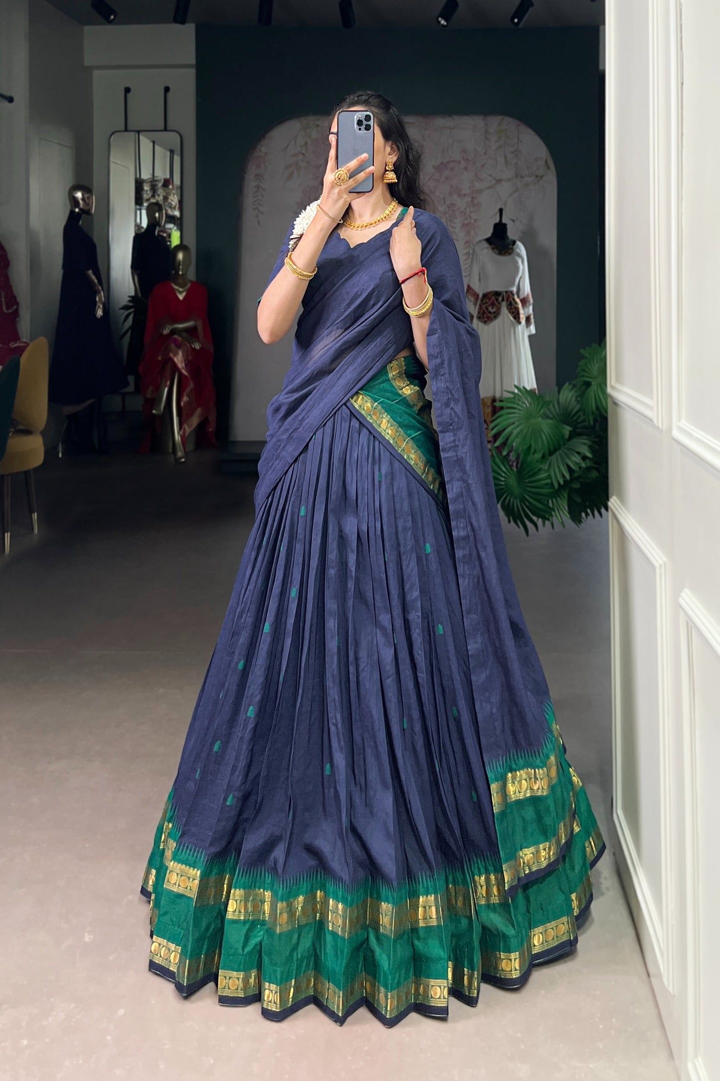 PURE CHANDERI ZARI WEAVING LEHENGA CHOLI WITH DUPATTA (WDN92) 04