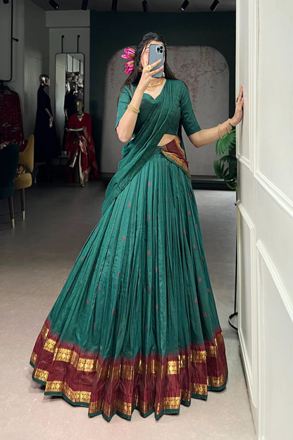 PURE CHANDERI ZARI WEAVING LEHENGA CHOLI WITH DUPATTA (WDN92) 07