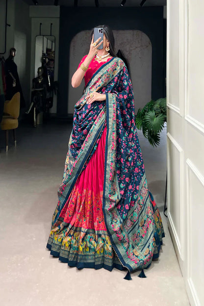 FESTIVAL SPECIAL TUSSAR SILK LEHENGA CHOLI WITH DUPATTA(WD88) (02)