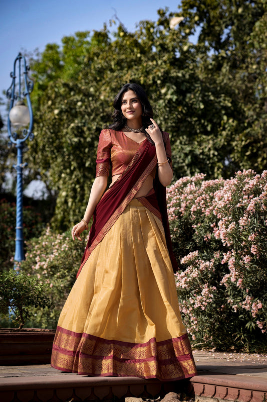 PREMIUM KANCHIPURAM LEHENGA CHOLI SET (WDN109) 02