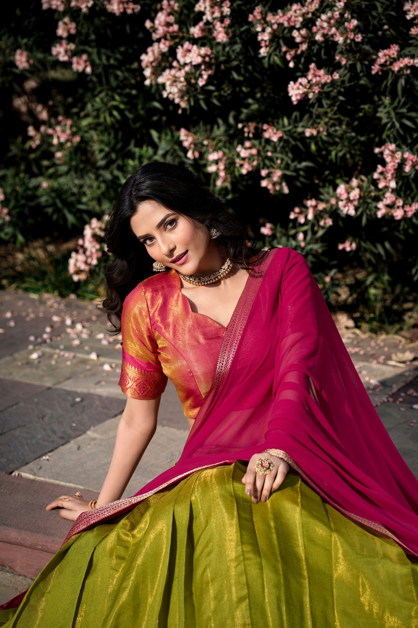 PREMIUM KANCHIPURAM LEHENGA CHOLI SET (WDN109) 01