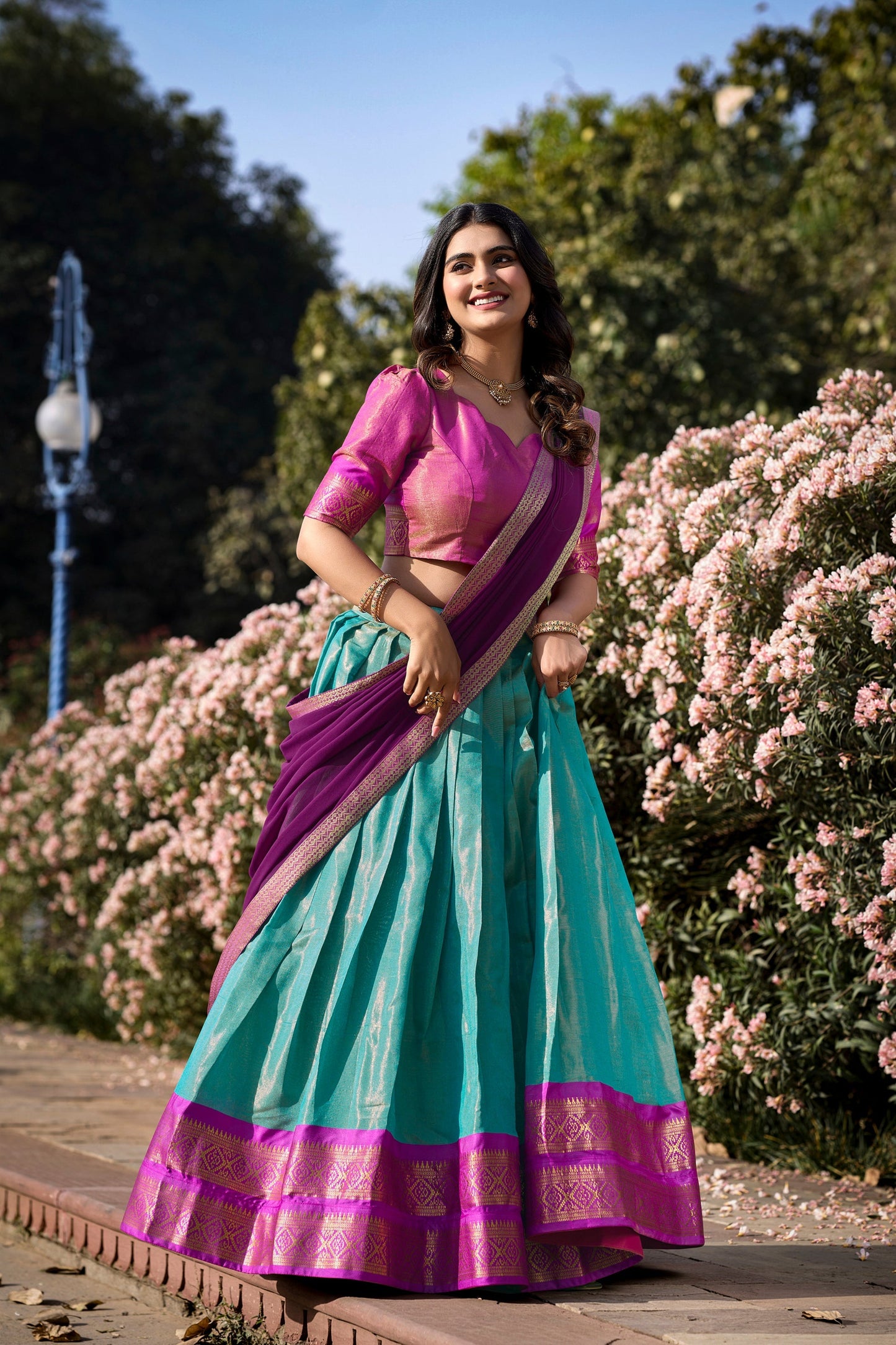 PREMIUM KANCHIPURAM LEHENGA CHOLI SET (WDN109) 04