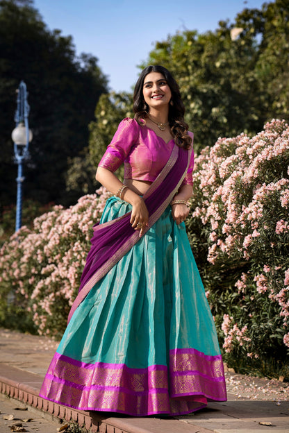 PREMIUM KANCHIPURAM LEHENGA CHOLI SET (WDN109) 04