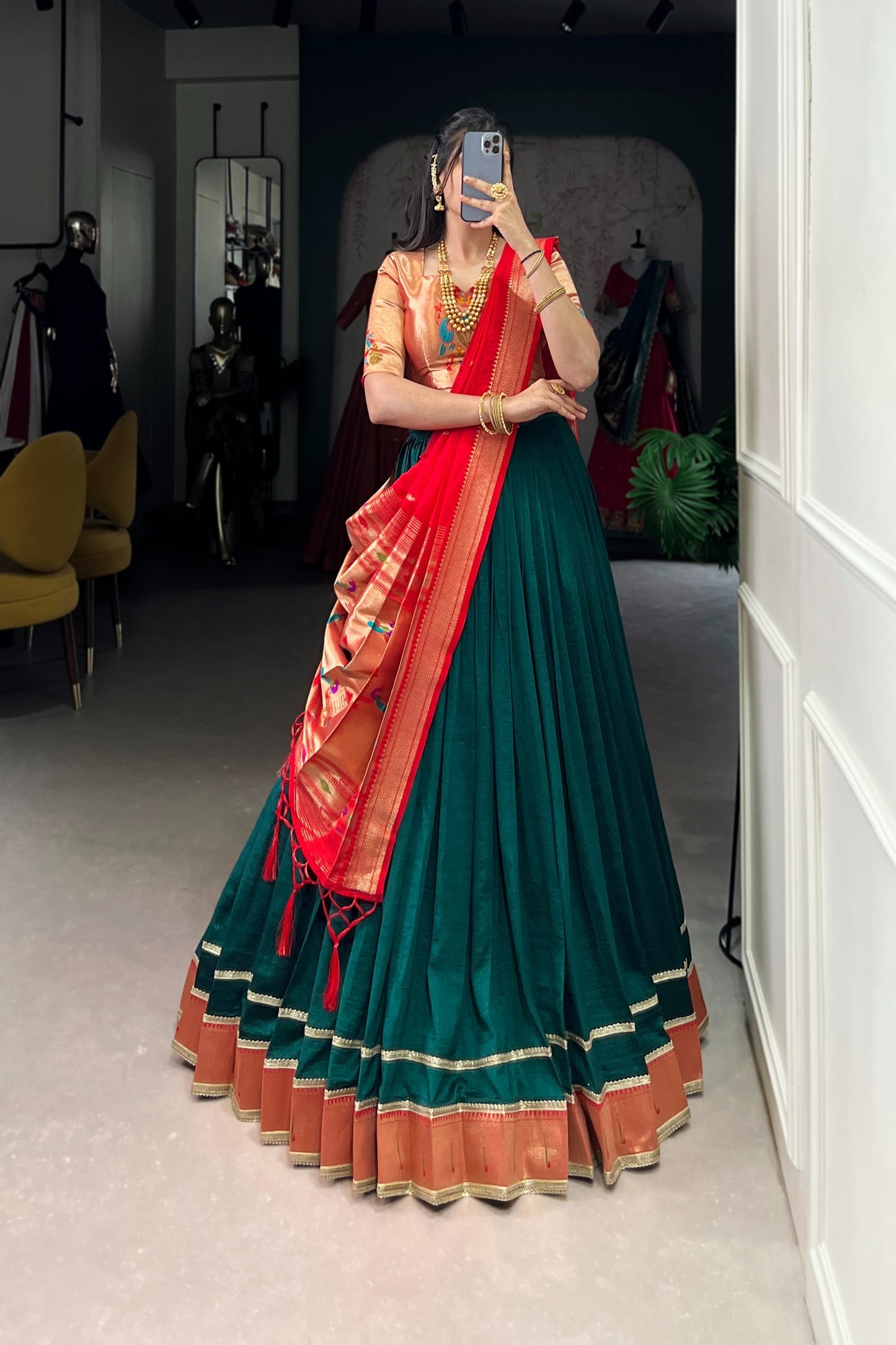 FESTIVAL SPECIAL VICHITRA SILK PAITHANI LEHENGA CHOLI WITH DUPATTA (WDN91) 01