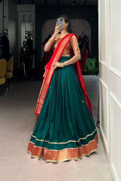 TILTON FESTIVAL SPECIAL VICHITRA SILK PAITHANI LEHENGA CHOLI WITH DUPATTA