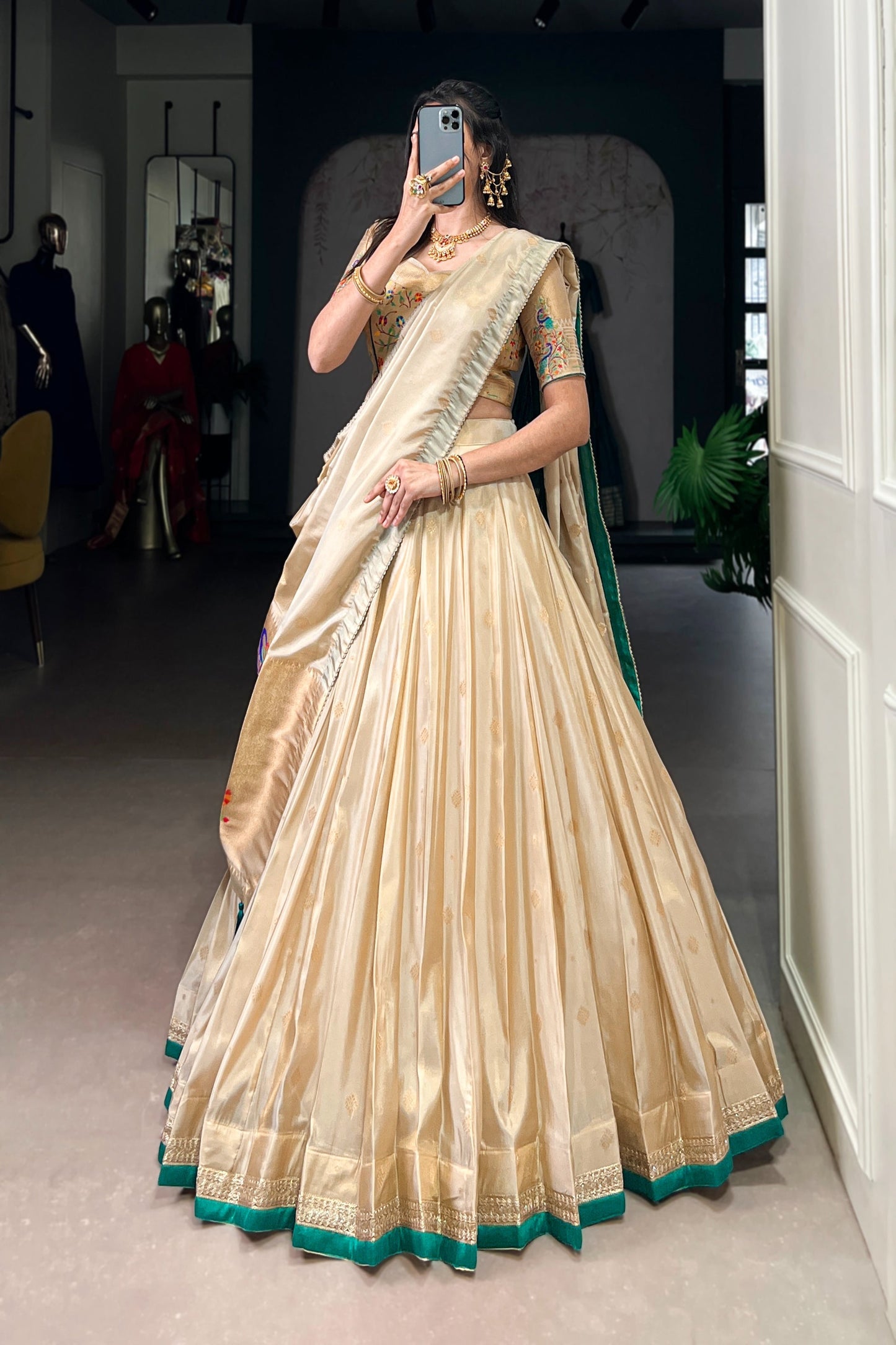 SHIMER PAITHANI ZARI WEAVING LEHENGA CHOLI WITH DUPATTA (WDN96) 01