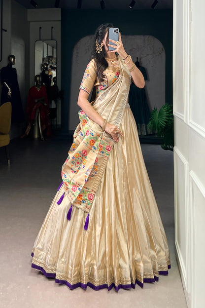 SHIMER PAITHANI ZARI WEAVING LEHENGA CHOLI WITH DUPATTA (WDN96) 02