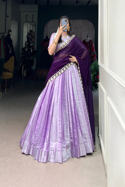 TILTON JEQUARD SILK LEHENGA CHOLI WITH DUPATTA